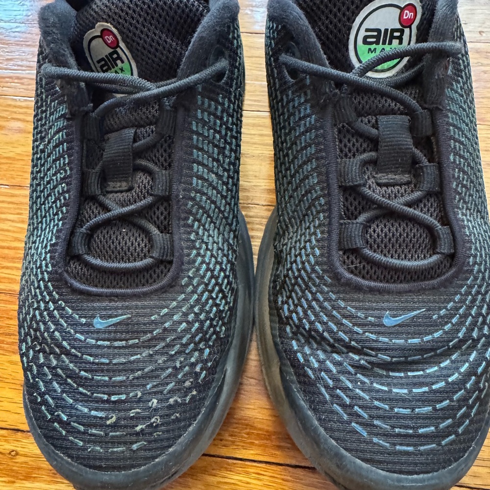 Nike Kids Black and Teal Knit Air Max Sneakers